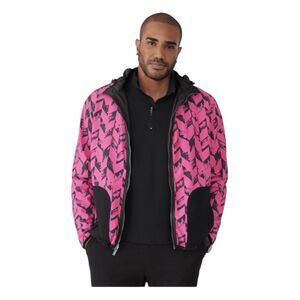 GSTQ Reversible Jacket Pink Black Herringbone Men's XS